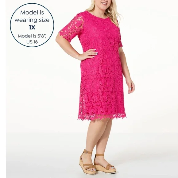 Nina Leonard | Dresses | Nina Leonard Crochet Lace Sheath Dressin A Dusty  Rose Pink Nwot | Poshmark